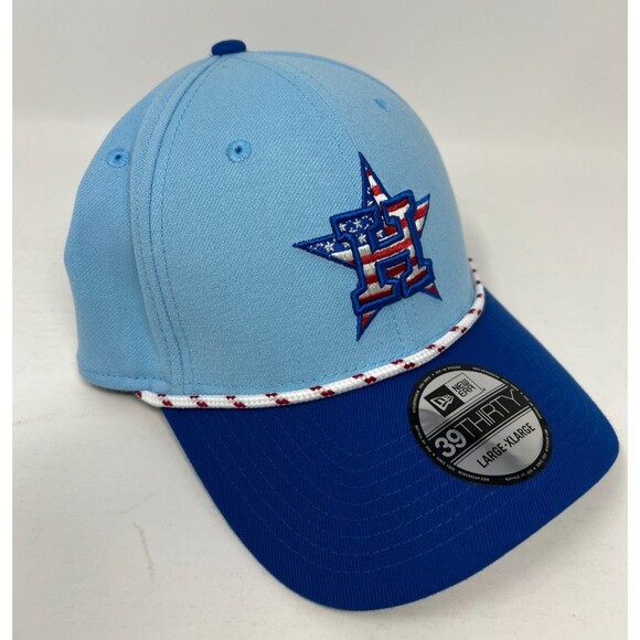 New Era Houston Astros Fourth of July 39THIRTY Blue MLB Flex Hat Size L/XL - Picture 3 of 7
